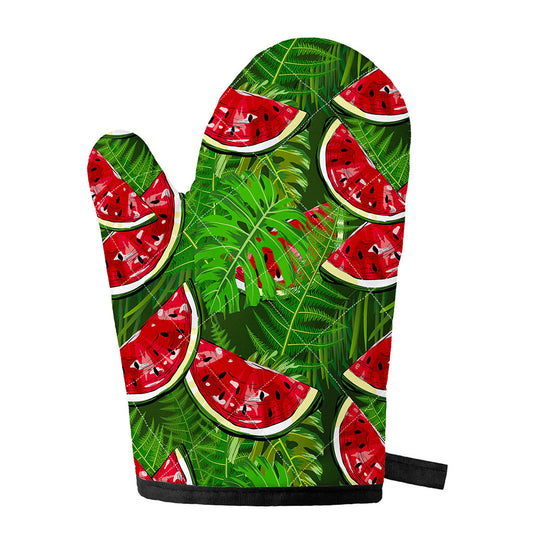 Tropical Leaf Watermelon Pattern Print Single Oven Mitt