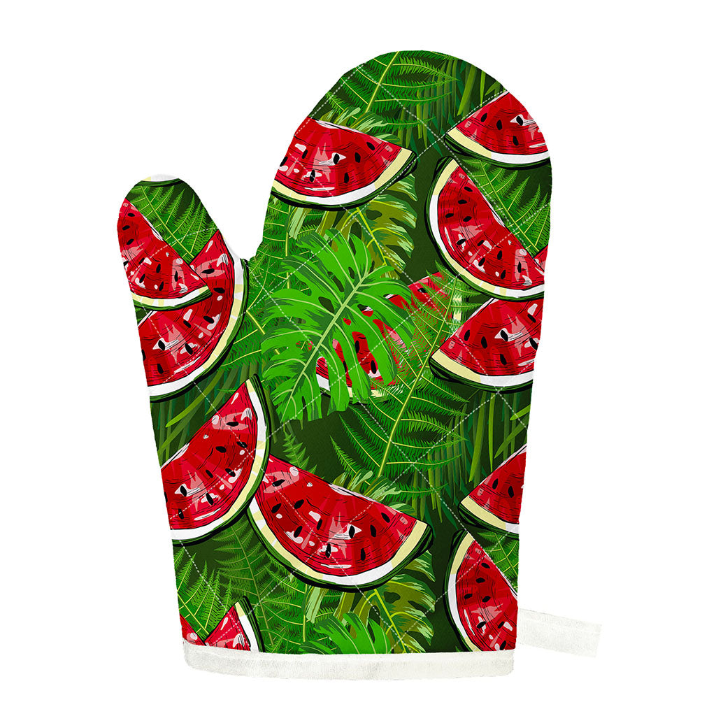 Tropical Leaf Watermelon Pattern Print Single Oven Mitt