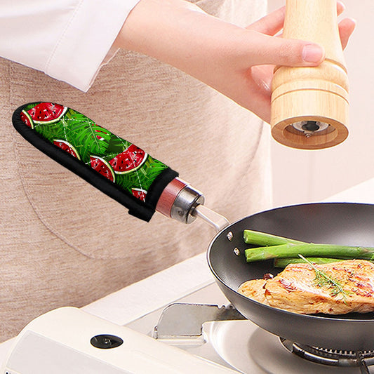 Tropical Leaf Watermelon Pattern Print Skillet Handle Cover