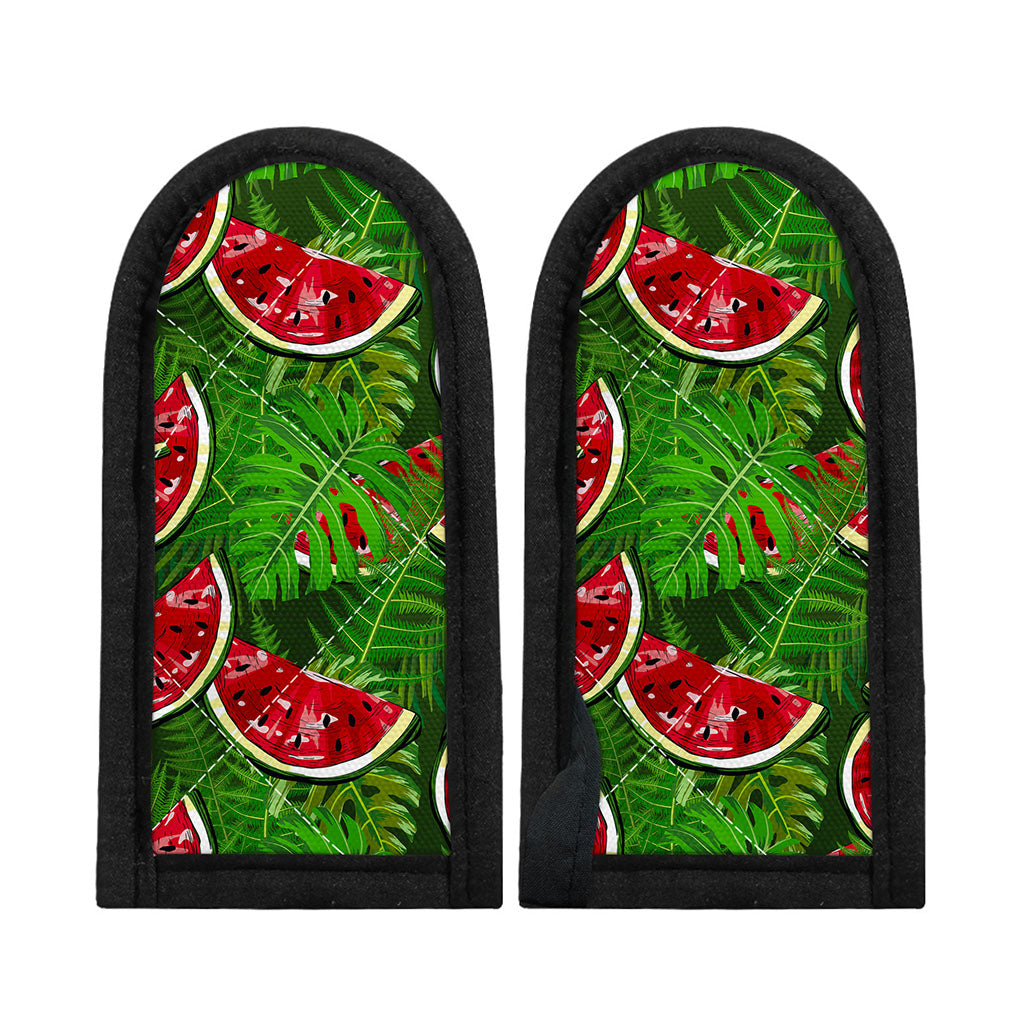 Tropical Leaf Watermelon Pattern Print Skillet Handle Cover