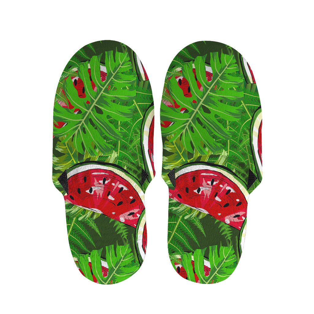 Tropical Leaf Watermelon Pattern Print Slippers