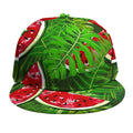 Tropical Leaf Watermelon Pattern Print Snapback Cap