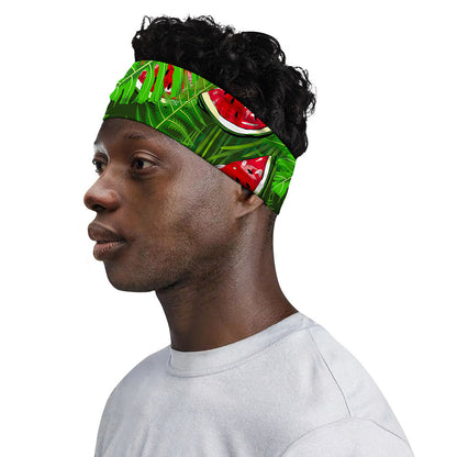 Tropical Leaf Watermelon Pattern Print Sports Headband