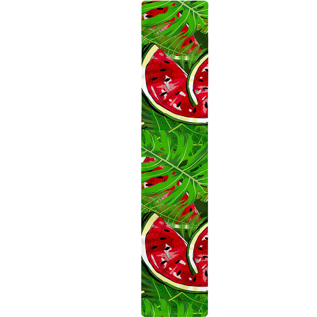 Tropical Leaf Watermelon Pattern Print Table Runner
