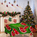 Tropical Leaf Watermelon Pattern Print Tablecloth
