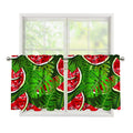 Tropical Leaf Watermelon Pattern Print Tier Curtains