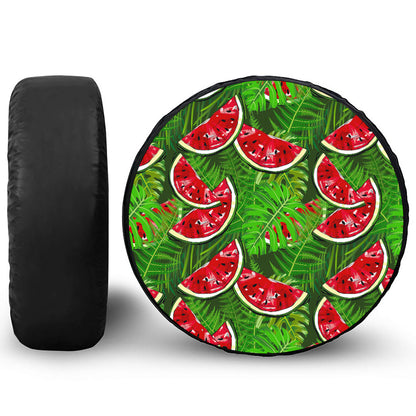 Tropical Leaf Watermelon Pattern Print Tire Cover