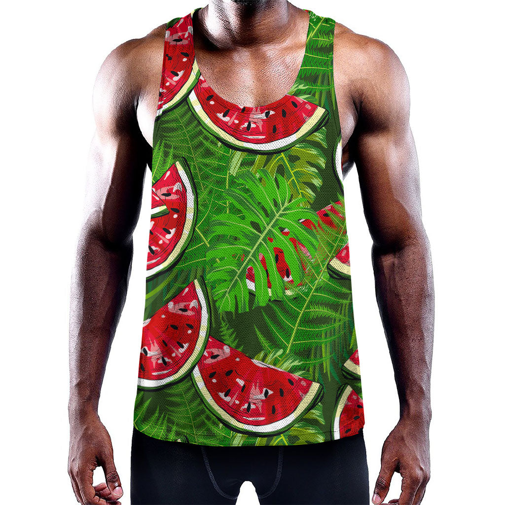 Tropical Leaf Watermelon Pattern Print Training Tank Top