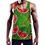 Tropical Leaf Watermelon Pattern Print Training Tank Top