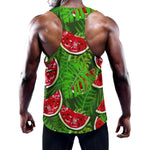 Tropical Leaf Watermelon Pattern Print Training Tank Top