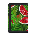 Tropical Leaf Watermelon Pattern Print Trifold Wallet