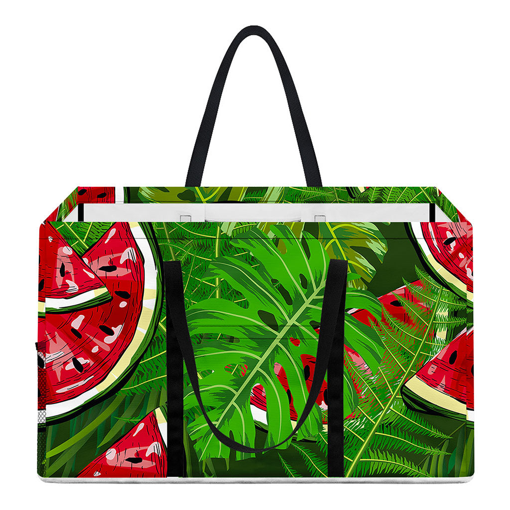 Tropical Leaf Watermelon Pattern Print Utility Tote Bag