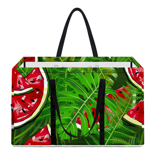 Tropical Leaf Watermelon Pattern Print Utility Tote Bag