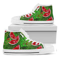 Tropical Leaf Watermelon Pattern Print White High Top Sneakers