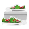 Tropical Leaf Watermelon Pattern Print White Low Top Sneakers