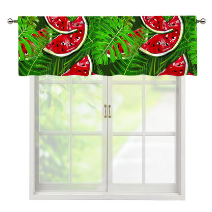 Tropical Leaf Watermelon Pattern Print Window Valance