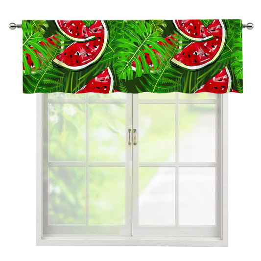 Tropical Leaf Watermelon Pattern Print Window Valance