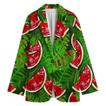Tropical Leaf Watermelon Pattern Print Women's Blazer