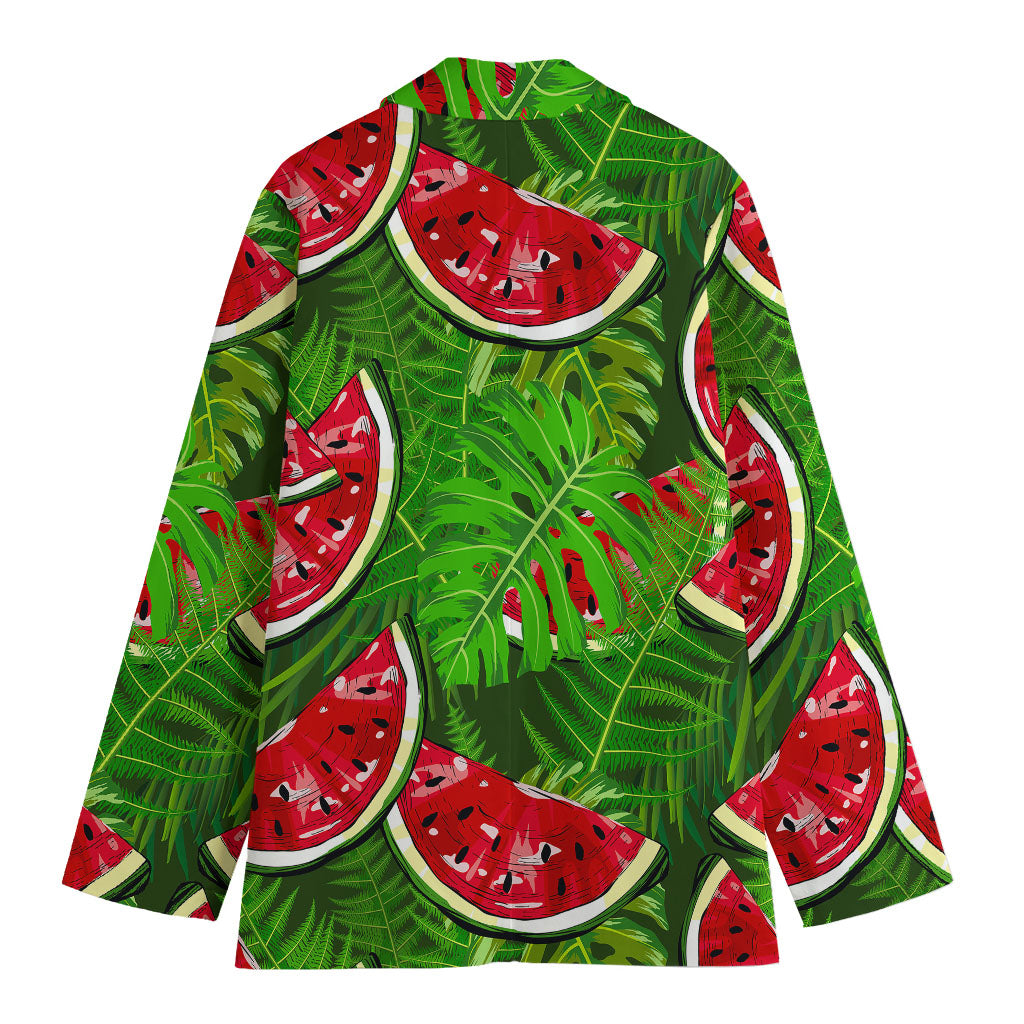Tropical Leaf Watermelon Pattern Print Women's Blazer
