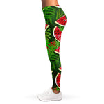 Tropical Leaf Watermelon Pattern Print Women's Leggings