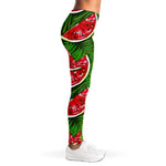 Tropical Leaf Watermelon Pattern Print Women's Leggings