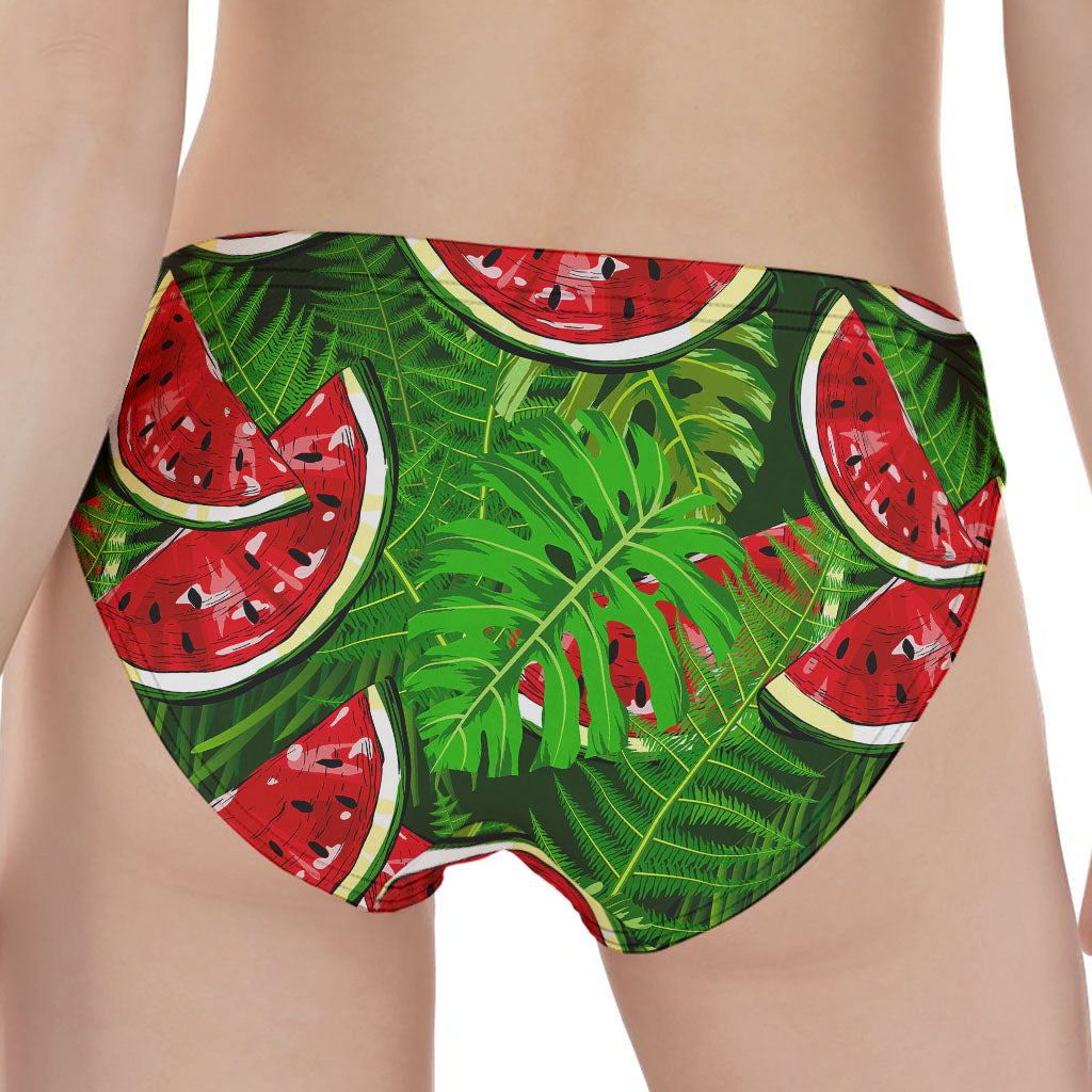 Tropical Leaf Watermelon Pattern Print Women's Panties