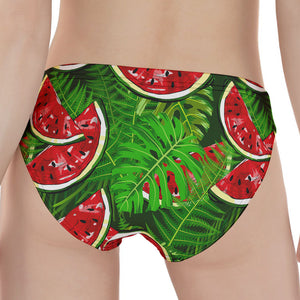 Tropical Leaf Watermelon Pattern Print Women's Panties