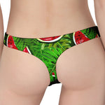 Tropical Leaf Watermelon Pattern Print Women's Thong