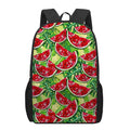 Tropical Leaves Watermelon Pattern Print 17 Inch Backpack