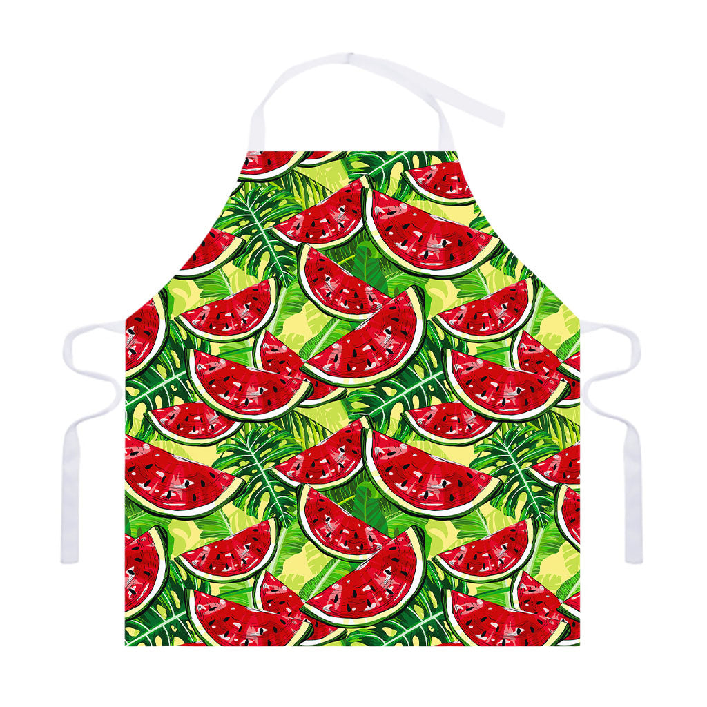 Tropical Leaves Watermelon Pattern Print Adjustable Apron