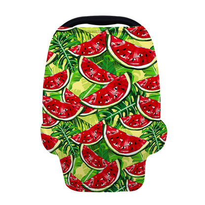 Tropical Leaves Watermelon Pattern Print Baby Seat Cover