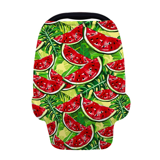 Tropical Leaves Watermelon Pattern Print Baby Seat Cover