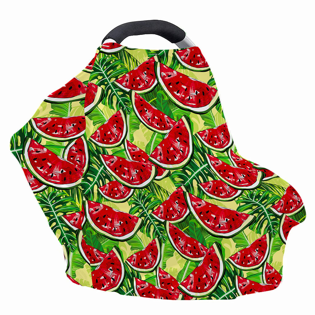 Tropical Leaves Watermelon Pattern Print Baby Seat Cover