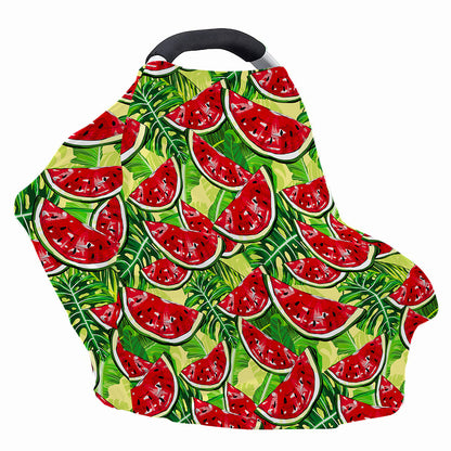 Tropical Leaves Watermelon Pattern Print Baby Seat Cover