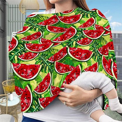 Tropical Leaves Watermelon Pattern Print Baby Seat Cover