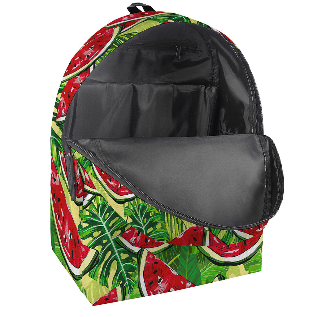 Tropical Leaves Watermelon Pattern Print Backpack