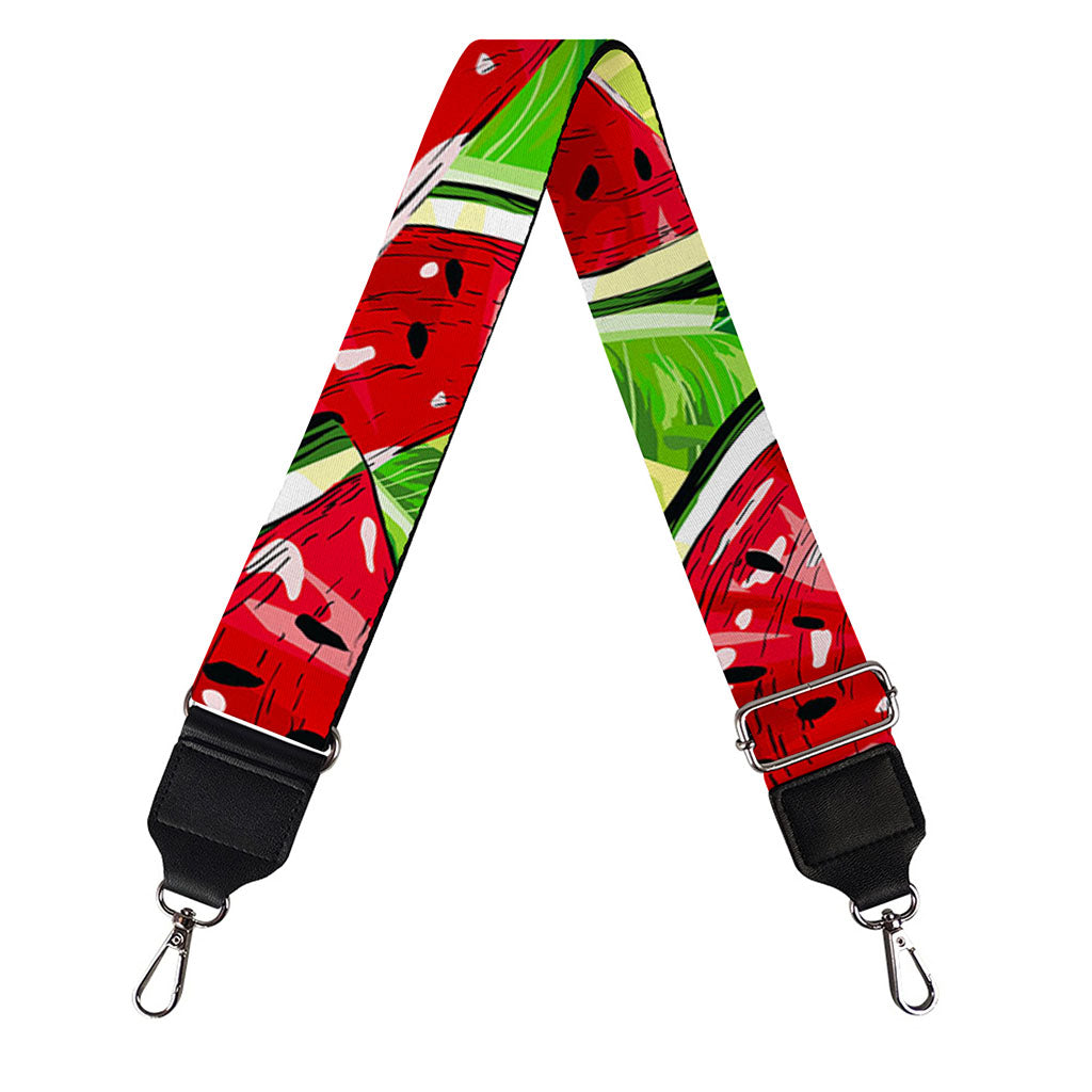 Tropical Leaves Watermelon Pattern Print Bag Strap