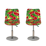 Tropical Leaves Watermelon Pattern Print Bar Stool Covers