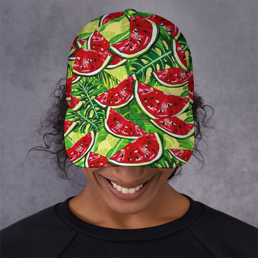 Tropical Leaves Watermelon Pattern Print Baseball Cap