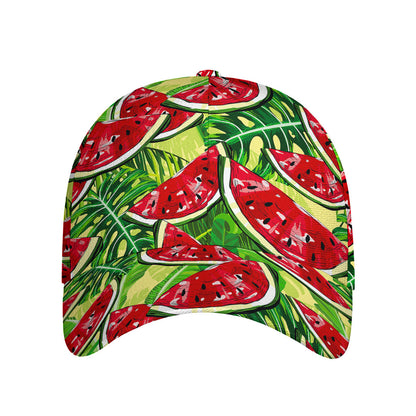 Tropical Leaves Watermelon Pattern Print Baseball Cap
