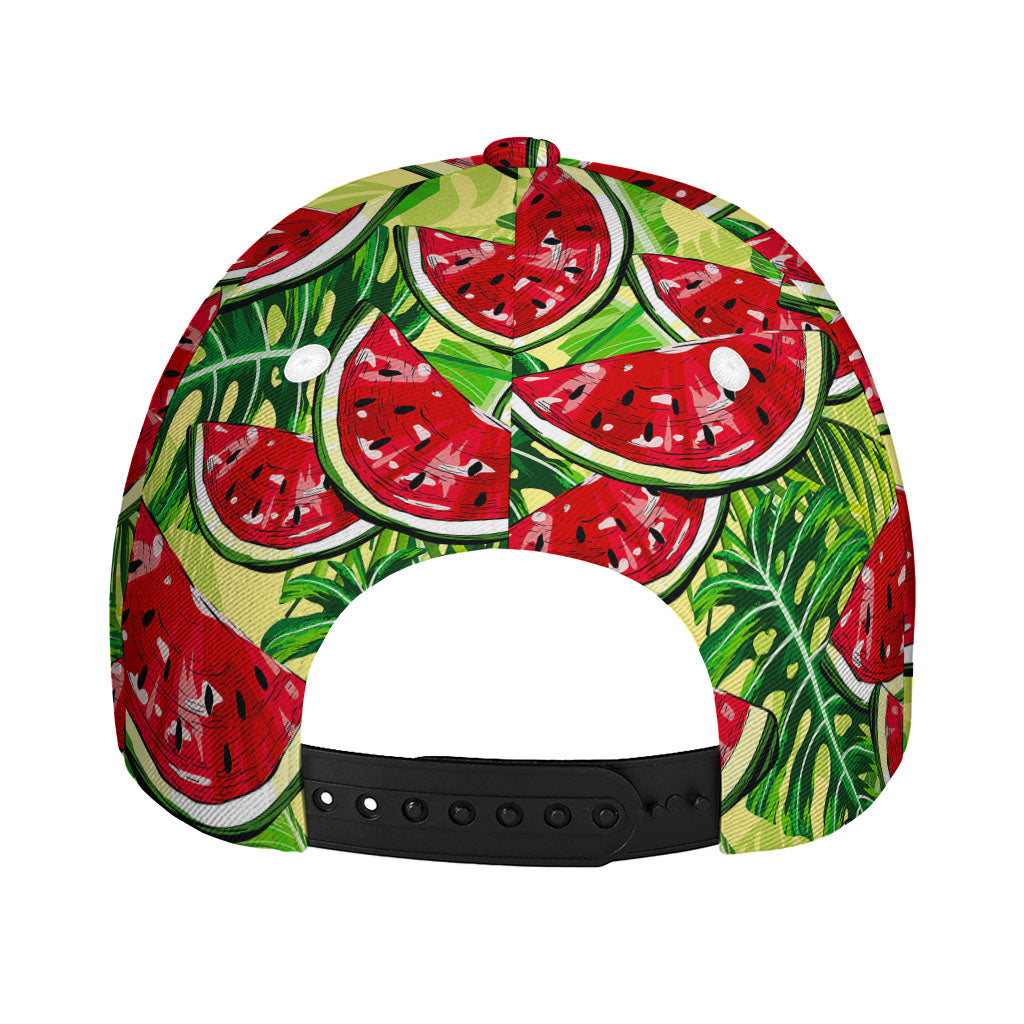 Tropical Leaves Watermelon Pattern Print Baseball Cap