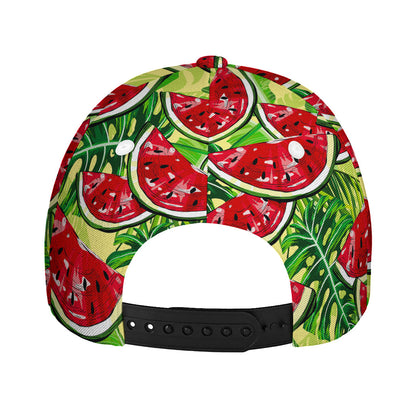 Tropical Leaves Watermelon Pattern Print Baseball Cap