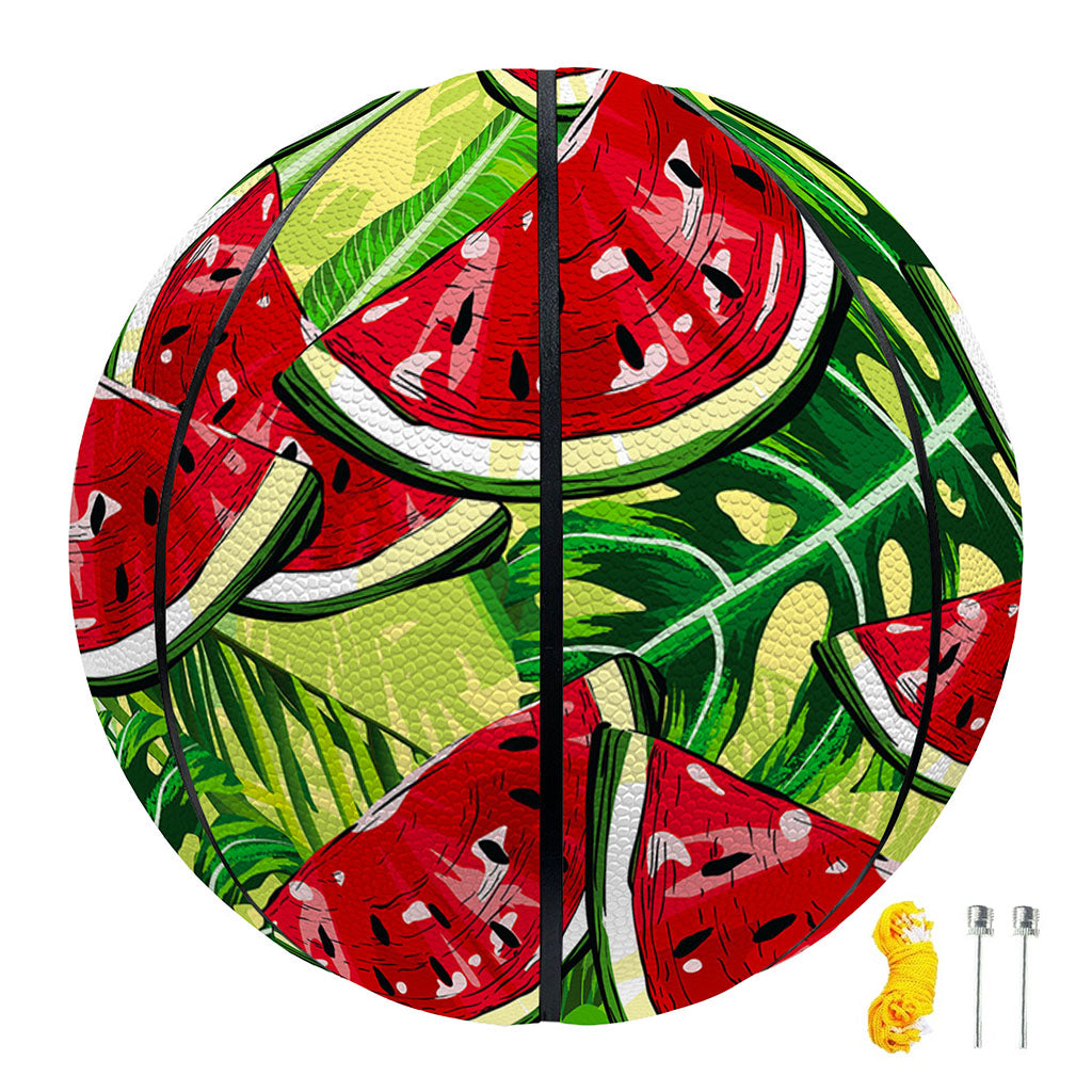 Tropical Leaves Watermelon Pattern Print Basketball
