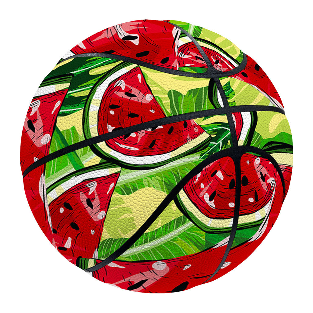 Tropical Leaves Watermelon Pattern Print Basketball