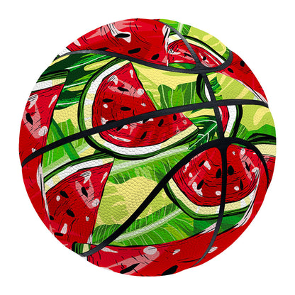 Tropical Leaves Watermelon Pattern Print Basketball