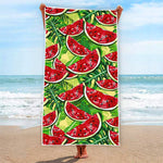 Tropical Leaves Watermelon Pattern Print Beach Towel