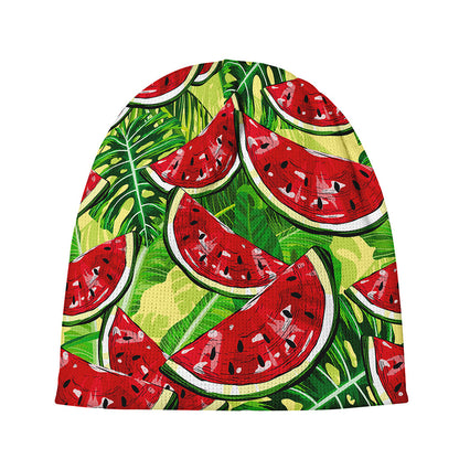 Tropical Leaves Watermelon Pattern Print Beanie