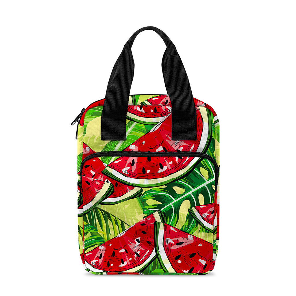 Tropical Leaves Watermelon Pattern Print Bible Tote Bag