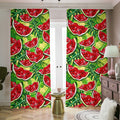 Tropical Leaves Watermelon Pattern Print Dimout Pencil Pleat Curtains