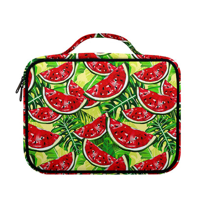 Tropical Leaves Watermelon Pattern Print Briefcase Bible Bag